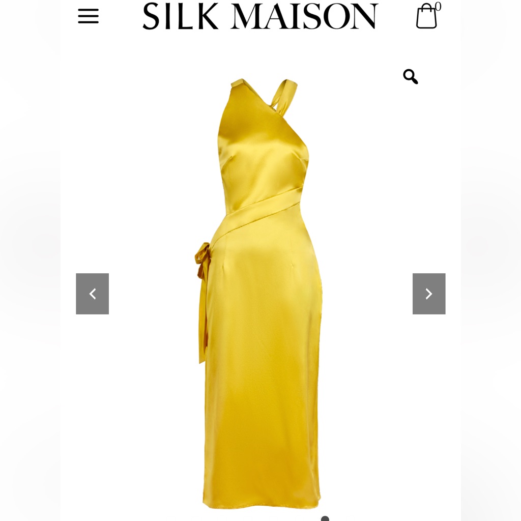 Silk Maison Slide Slit Ribbon Maxi Dress
